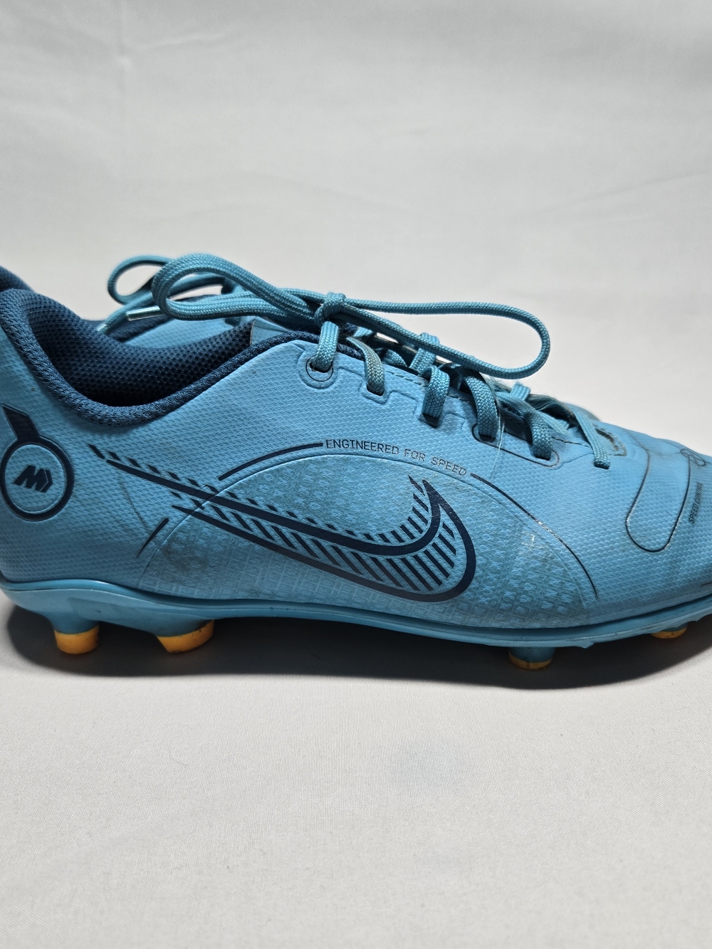 Nike Jr. Mercurial Vapor 14 Club Size 6Y Blue Soccer Cleats Unisex